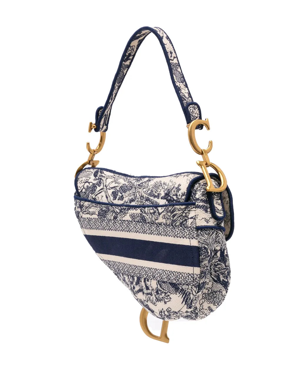 DIOR | Canvas Embroidered Toile de Jouy Saddle Bag
