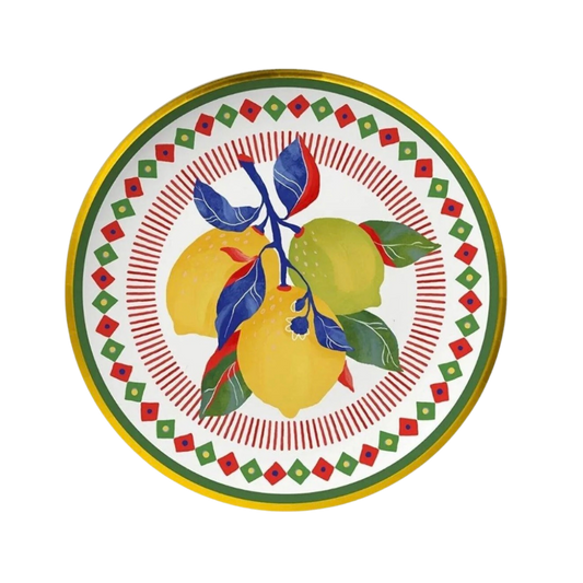 Baci Milano | Dolce Vita Lemon Patterned Serving Plate 16 cm