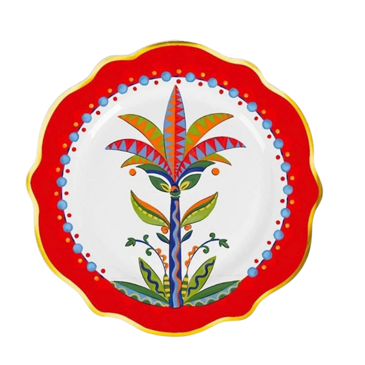 Baci Milano | Dolce Vita Ciao Palm Tree Patterned Dessert Plate 21 cm