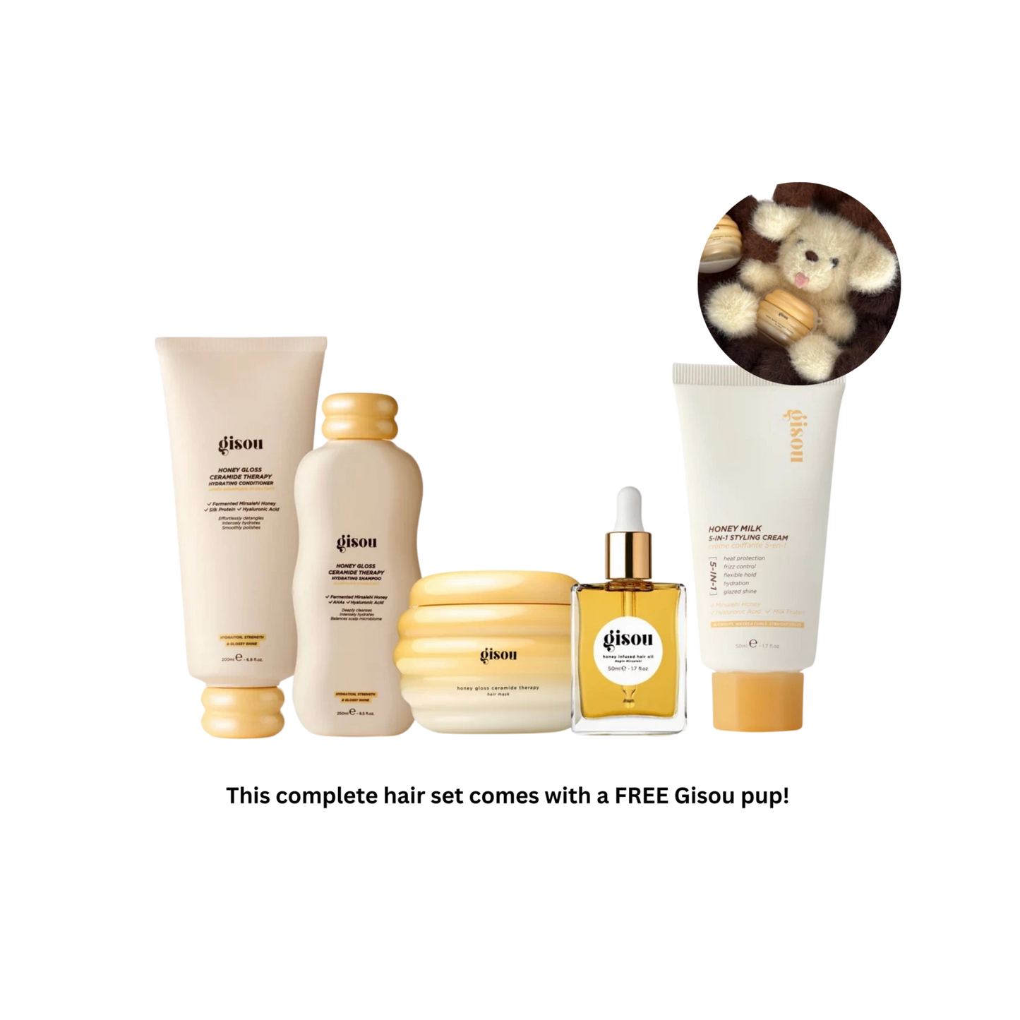 GISOU FULL HAIR SET + FREE HONEY PUP