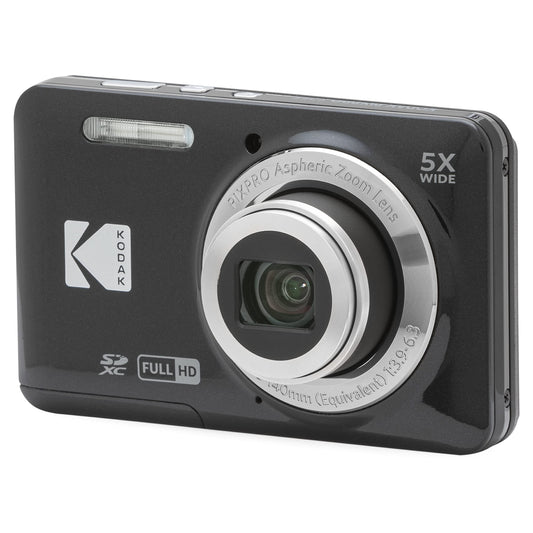 KODAK | PIXPRO Friendly Zoom FZ55-BK 16MP Digital Camera with 5X Optical Zoom 28mm Wide Angle and 2.7" LCD Screen