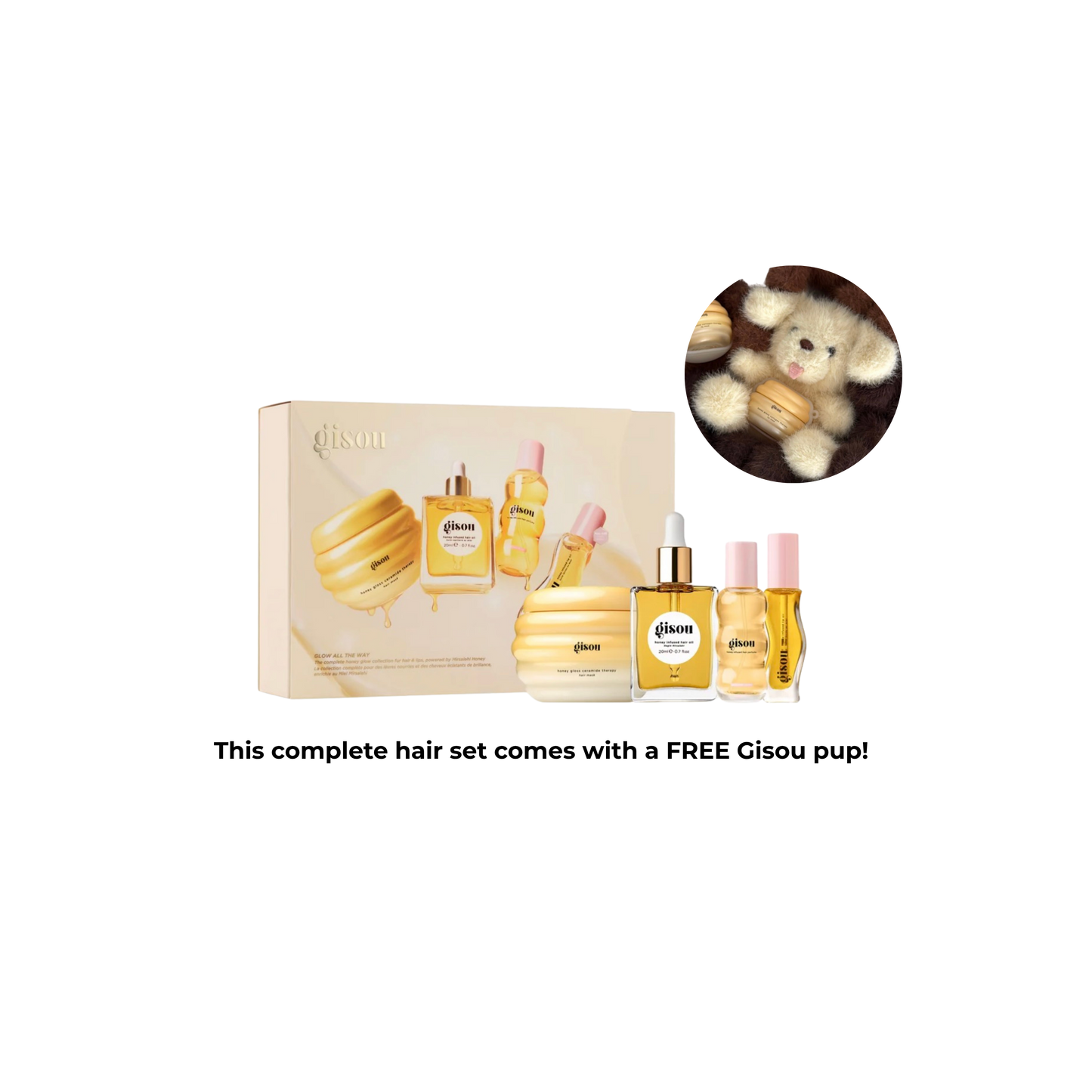 GISOU GLOW ALL THE WAY SET + FREE HONEY PUP