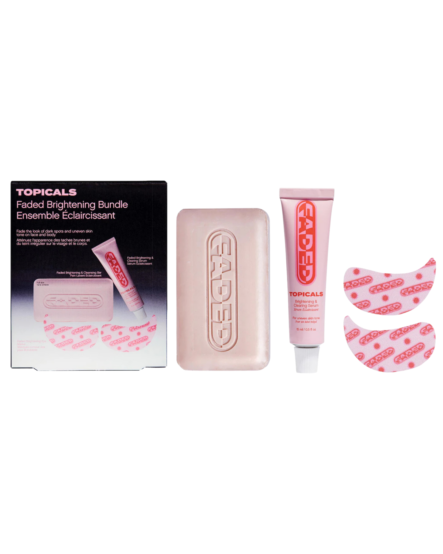TOPICALS FADED BRIGHTENING BUNDLE FOR DISCOLORATION ON FACE & BODY (UNSCENTED)