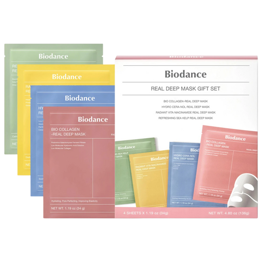 Real Deep Mask Gift Set - 4 Masks for Pore Care, Hydration, Calming and Dark Spot Treatment